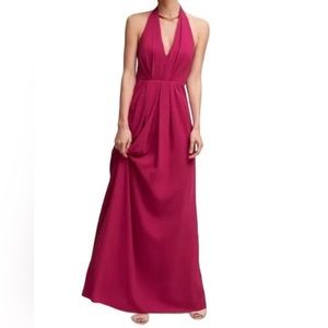 Beautiful raspberry Jill Stuart halter dance bridesmaid dress black tie formal